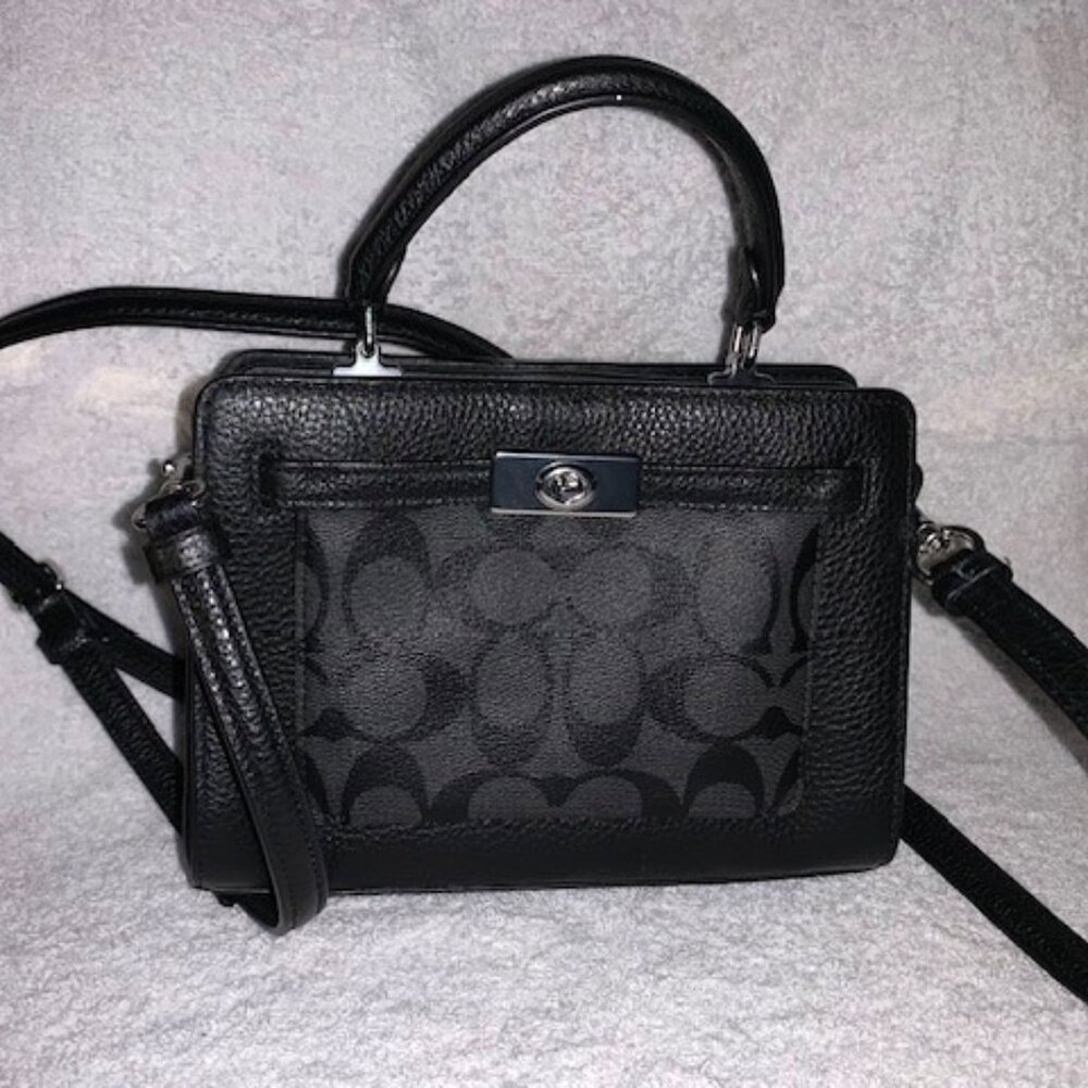 COACH  Mini Lane Top Handle In Signature Canvas